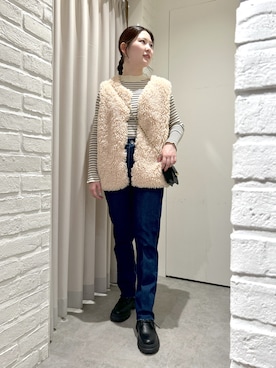 「FREE'S MART（フリーズマート）のアイテム（その他アウター）」を使った、れいなさん（レディース・154cm）の秋コーディネート