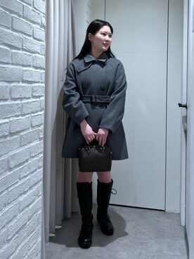「FREE'S MART（フリーズマート）のアイテム（チェスターコート）」を使った、れいなさん（レディース・154cm）の秋コーディネート