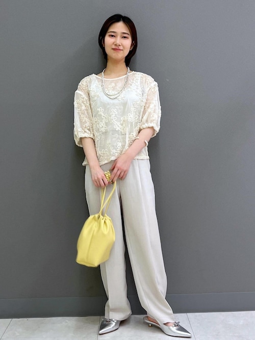 セール】コード刺繍シアープルオーバー（Tシャツ/カットソー