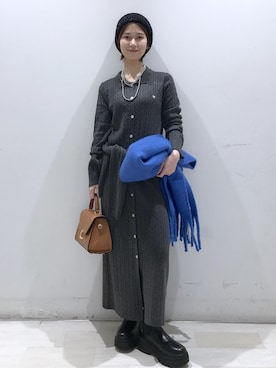 「アイテム（マフラー）」を使った、kahoさん（レディース・150cm）の秋コーディネート