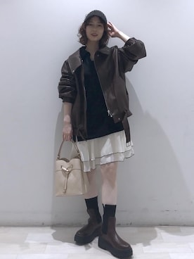 「VIS（ビス）のアイテム（帽子）」を使った、kahoさん（レディース・150cm）の秋コーディネート