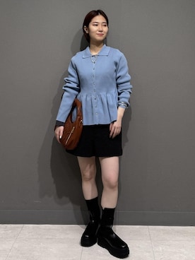 「アイテム（ブーツ）」を使った、kahoさん（レディース・150cm・20代）の秋コーディネート