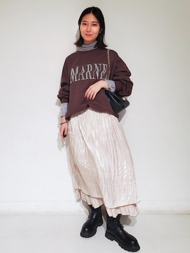 「アイテム（スウェット）」を使った、kahoさん（レディース・150cm・20代）の秋コーディネート