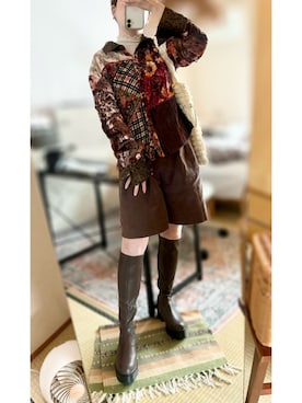 「アイテム（ブーツ）」を使った、Shellyさん（レディース・160cm）の秋コーディネート