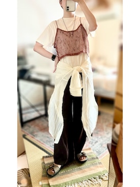 「アイテム（キャミソール）」を使った、Shellyさん（レディース・160cm）の夏コーディネート