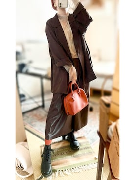「アイテム（パンツ）」を使った、Shellyさん（レディース・160cm）の秋コーディネート