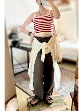 「アイテム（サンダル）」を使った、Shellyさん（レディース・160cm）の夏コーディネート