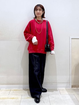 「LOWRYS FARM（ローリーズファーム）のソフトウラケプルオーバー  579079（スウェット）」を使った、suaさん（レディース・159cm）の秋コーディネート