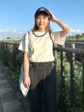 「アイテム（タンクトップ）」を使った、suaさん（レディース・159cm）の秋コーディネート