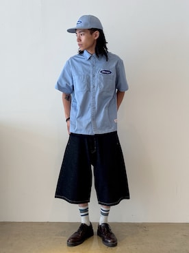 「アイテム（帽子）」を使った、兵藤皐太郎さん（メンズ・168cm・20代）の夏コーディネート