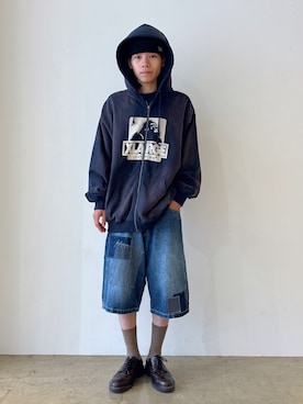 「アイテム（パーカー）」を使った、兵藤皐太郎さん（メンズ・168cm）の夏コーディネート
