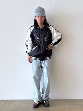 「アイテム（ローファー）」を使った、兵藤皐太郎さん（メンズ・168cm）の秋コーディネート