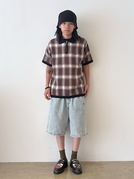 「アイテム（パンツ）」を使った、兵藤皐太郎さん（メンズ・168cm）の夏コーディネート