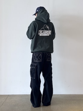 「アイテム（カーゴパンツ）」を使った、兵藤皐太郎さん（メンズ・168cm）の秋コーディネート