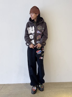 「アイテム（シューズ）」を使った、兵藤皐太郎さん（メンズ・168cm）の秋コーディネート