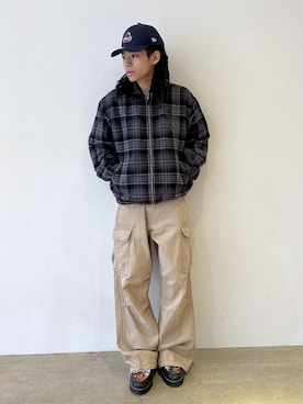 「アイテム（カーゴパンツ）」を使った、兵藤皐太郎さん（メンズ・168cm）の秋コーディネート
