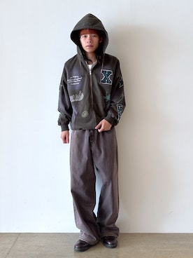 「アイテム（デニムパンツ）」を使った、兵藤皐太郎さん（メンズ・168cm）の秋コーディネート