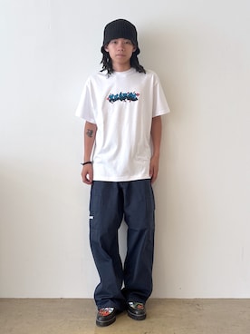 「アイテム（帽子）」を使った、兵藤皐太郎さん（メンズ・168cm）の夏コーディネート
