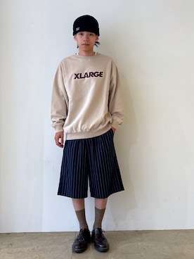 「アイテム（スウェット）」を使った、兵藤皐太郎さん（メンズ・168cm・20代）の夏コーディネート