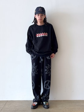 「アイテム（スウェットパンツ）」を使った、兵藤皐太郎さん（メンズ・168cm）の秋コーディネート