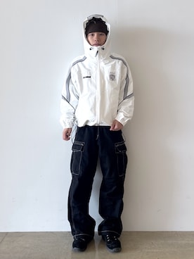 「アイテム（カーゴパンツ）」を使った、兵藤皐太郎さん（メンズ・168cm）の秋コーディネート