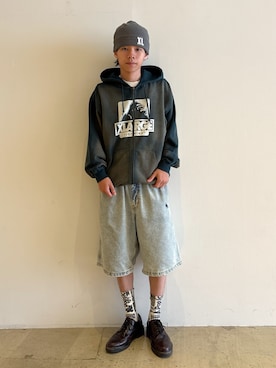 「アイテム（ニットキャップ/ビーニー）」を使った、兵藤皐太郎さん（メンズ・168cm・20代）の夏コーディネート