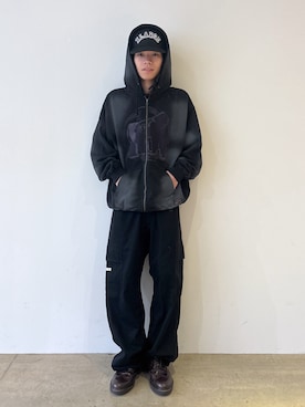 「アイテム（キャップ）」を使った、兵藤皐太郎さん（メンズ・168cm）の秋コーディネート