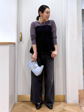 「アイテム（デニムパンツ）」を使った、namieさん（レディース・157cm・40代）の秋コーディネート