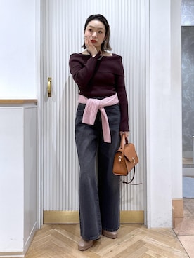 「VIS（ビス）のアイテム（トップス）」を使った、namieさん（レディース・157cm）の冬コーディネート