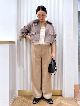 「アイテム（カバーオール）」を使った、namieさん（レディース・157cm）の秋コーディネート