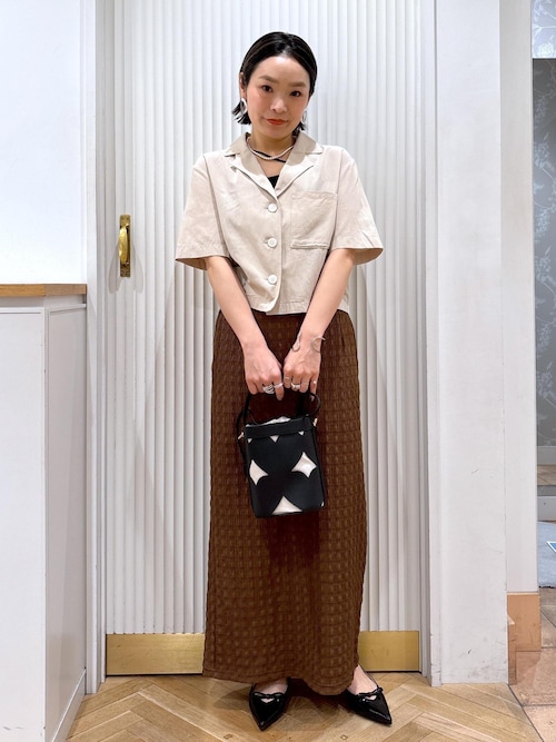 ブラウス シャツ 「Chocomoo」VIS別注バック刺繍クロップドハーフスリーブシャツ レディース Chocomoo】VIS別注バック刺繍クロップドハーフスリーブシャツ