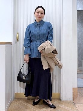 「VIS（ビス）のアイテム（バッグ）」を使った、namieさん（レディース・157cm）の春コーディネート