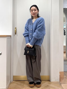 「お正月・初詣コーデ」｜「アイテム（アクセサリー）」を使った、namieさん（レディース・157cm）の冬コーディネート