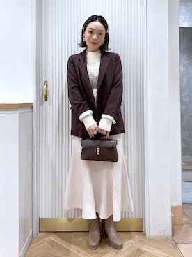 「入学式コーデ」｜namieさん（レディース・157cm）の冬コーディネート