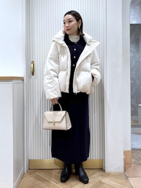 「体型カバー」｜「アイテム（ジャケット/アウター）」を使った、namieさん（レディース・157cm）の冬コーディネート