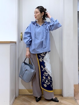 「VIS（ビス）のカップ付きベロアキャミソール（キャミソール、ホワイト系）」を使った、namieさん（レディース・157cm）の春コーディネート