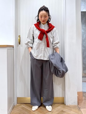 「アイテム（ニット/セーター）」を使った、namieさん（レディース・157cm・40代）の秋コーディネート