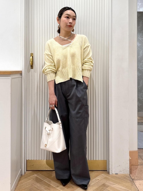 セール】深Vネックミックスニットプルオーバー（ニット/セーター