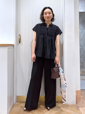 「アイテム（スラックス）」を使った、namieさん（レディース・157cm・40代）の夏コーディネート