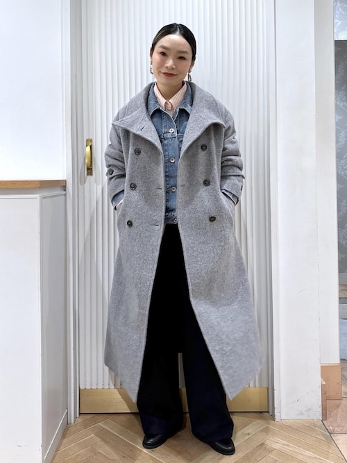 尾州シャギースタンドカラーロングコート/WEB限定PS・TMサイズ