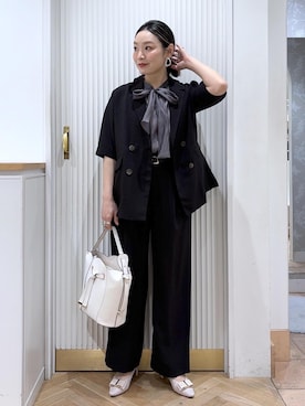 「VIS（ビス）のアイテム（テーラードジャケット）」を使った、namieさん（レディース・157cm）の春コーディネート