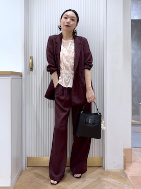 「VIS（ビス）のハートチャーム付きドットシュシュチャーム（チャーム、ホワイト系）」を使った、namieさん（レディース・157cm）の夏コーディネート