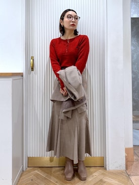 「アイテム（ピアス（両耳用））」を使った、namieさん（レディース・157cm・40代）の秋コーディネート