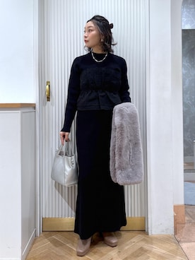 「アイテム（トートバッグ）」を使った、namieさん（レディース・157cm・40代）の秋コーディネート