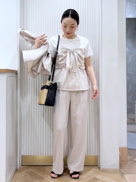 「VIS（ビス）のアイテム（パンツ）」を使った、namieさん（レディース・157cm）の夏コーディネート