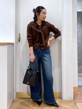 「レイヤード」｜「アイテム（キャミソール）」を使った、namieさん（レディース・157cm）の秋コーディネート