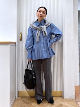 「アイテム（スラックス）」を使った、namieさん（レディース・157cm・40代）の秋コーディネート