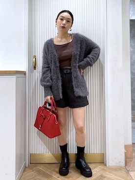 「アイテム（ボストンバッグ）」を使った、namieさん（レディース・157cm・40代）の秋コーディネート