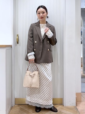 「VIS（ビス）のチャームコンビチェーンネックレス（ネックレス、ゴールド系）」を使った、namieさん（レディース・157cm）の夏コーディネート