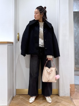 「アイテム（キーホルダー）」を使った、namieさん（レディース・157cm）の秋コーディネート